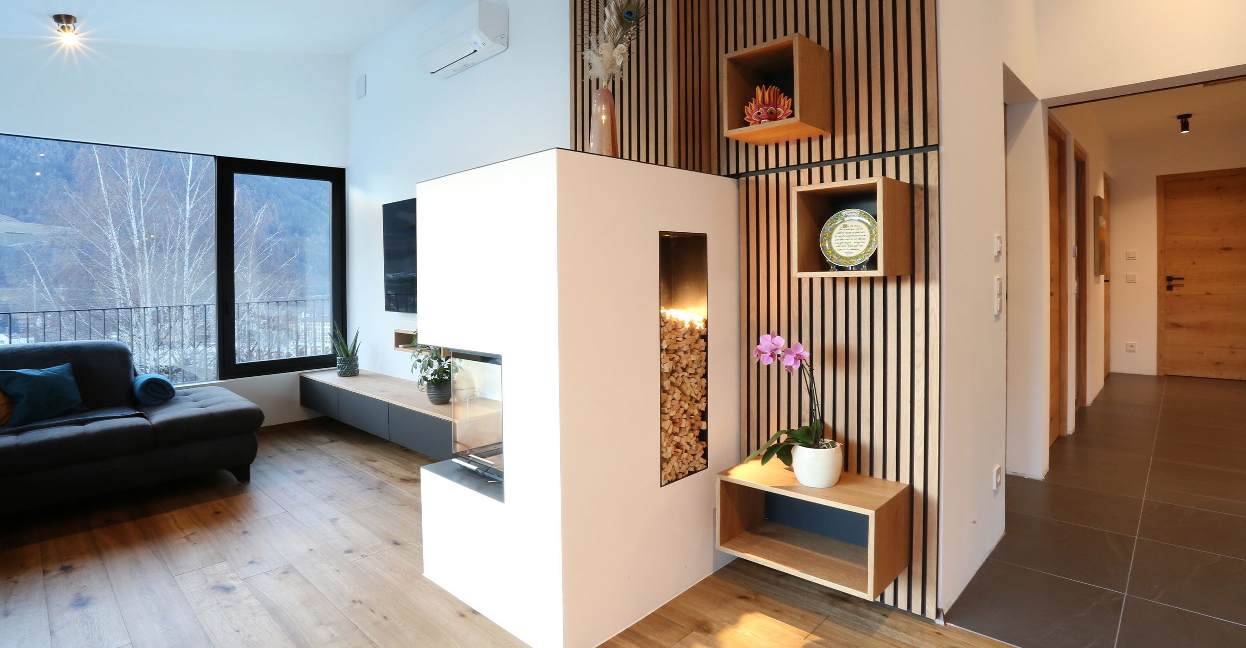 Wohnzimmer mit Ofen